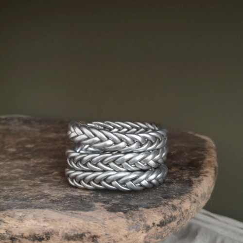 Jonc bouddhiste argent Clearance