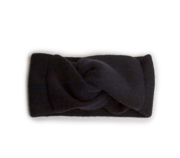 Bandeau Laure en laine Mérinos Noir de Charbon
