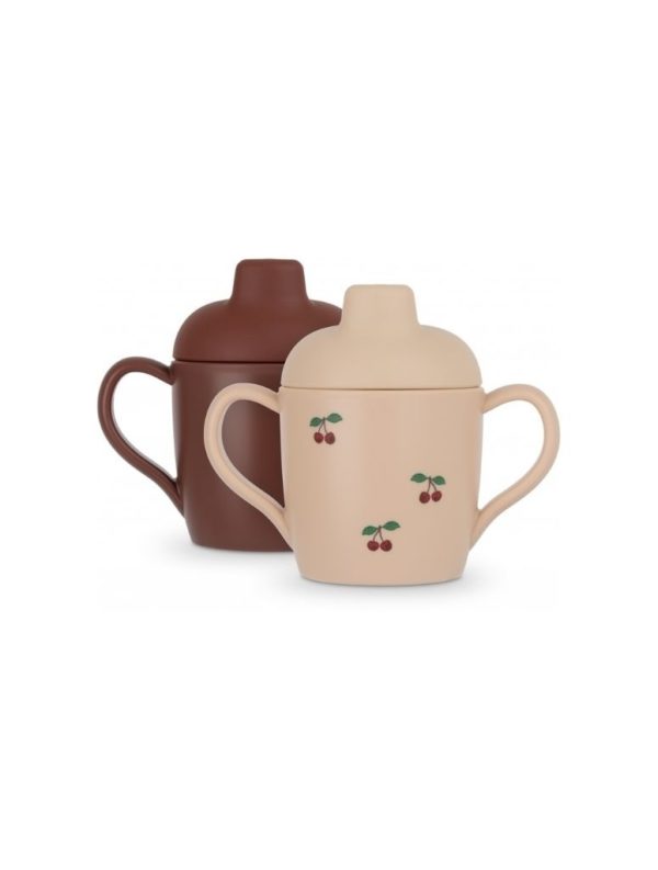 Set de 2 tasses silicone Bordeau & Cerise