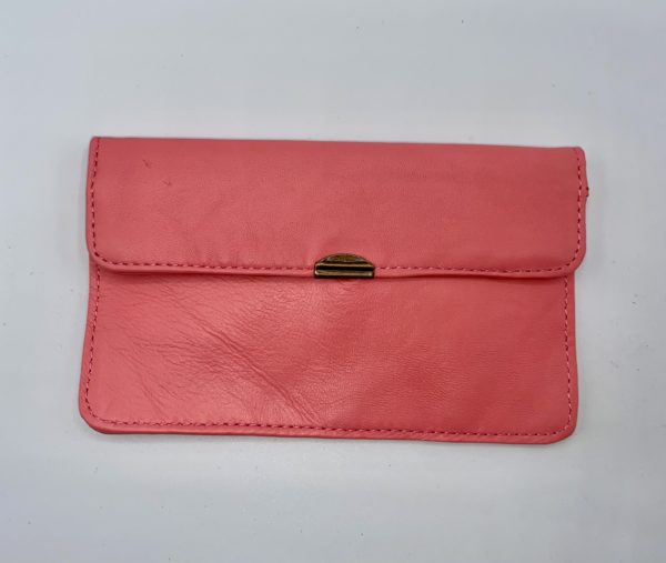 Porte monnaie cuir Corail