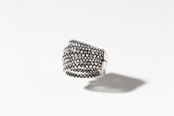 Bague multiple noire et argent 925