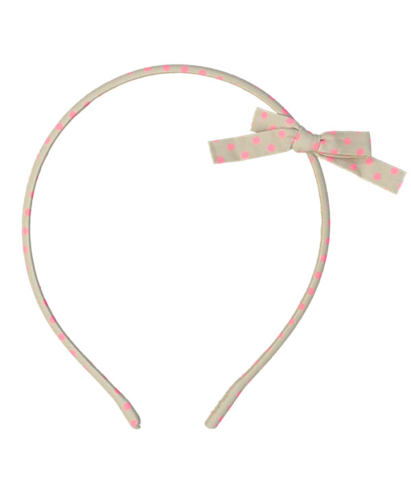 Serre-têtes fins – Milk pois rose fluo
