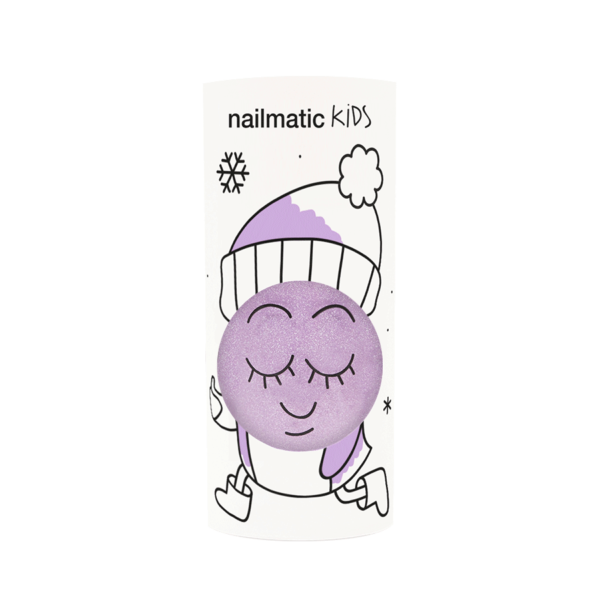 Vernis enfant base eau - Piglou - violet paillettes