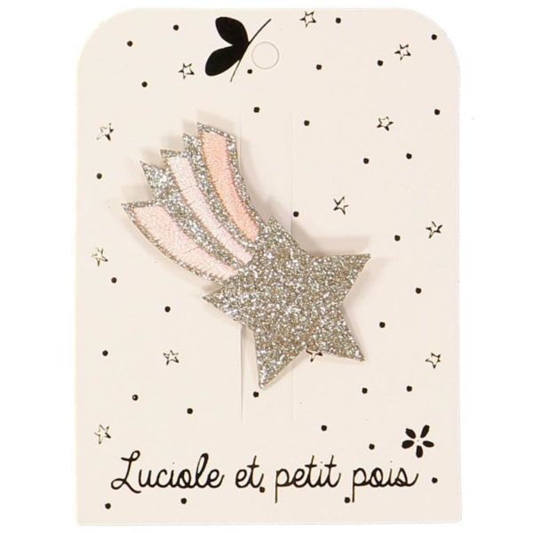 Barrette étoile filante - Pastel rose