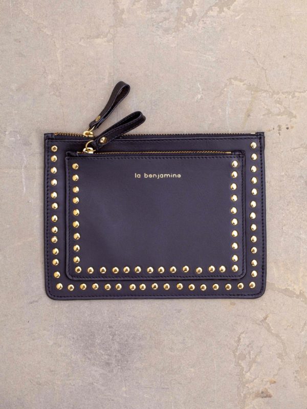 Pochette avec rivets doré S – Image 2
