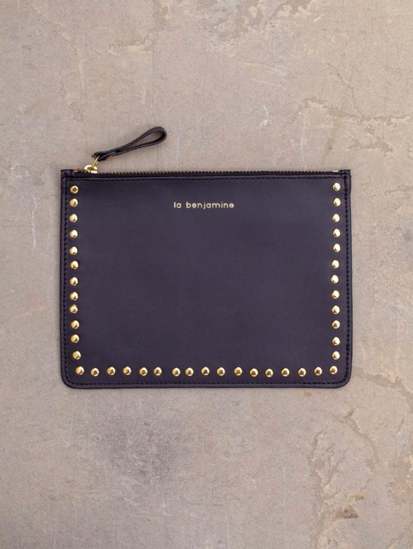 Pochette avec rivets doré S
