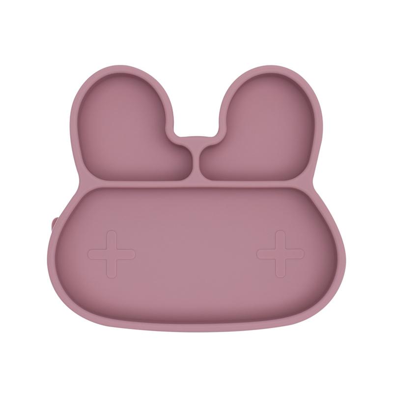 Assiette en silicone lapin rose