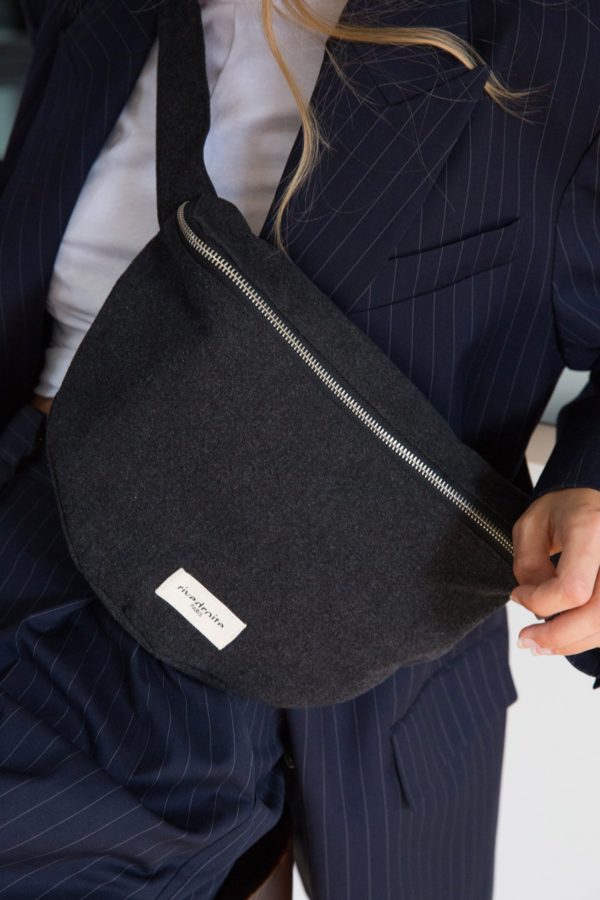 CUSTINE XL LE SAC BANANE Coton recyclé Noir