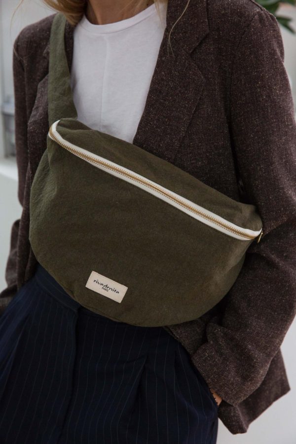 CUSTINE XL LE SAC BANANE Coton recyclé Kaki