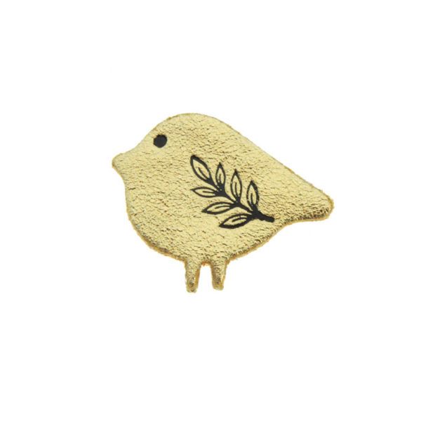 Broche cuir upcyclé irisé Birdie