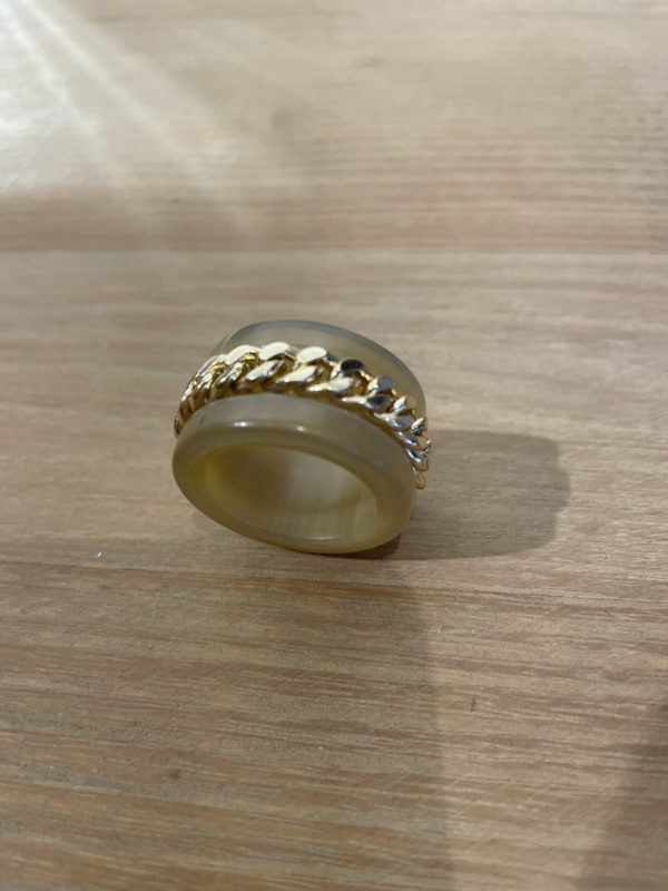 Bague en corne chaine or M