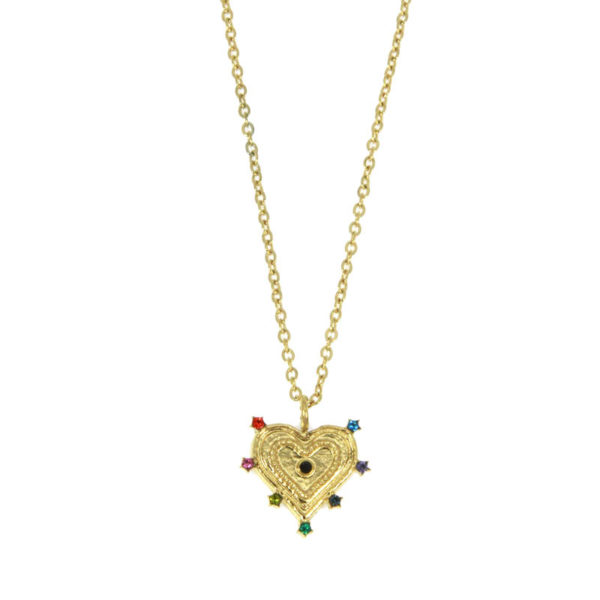 Collier coeur multicolore Utena Les Cleias