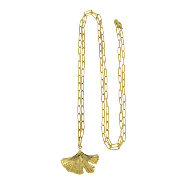 Sautoir Les Cleias en acier inoxydable Ginkgo