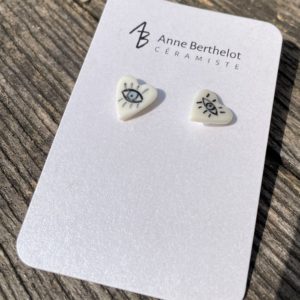 Puces d'oreilles œil Céramique ANNE BERTHELOT