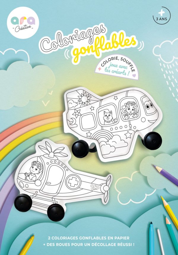 Coloriage gonflable Avion & Hélico