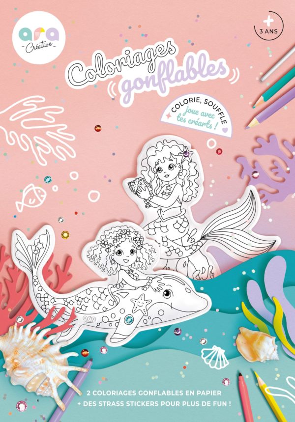 Coloriage gonflable Sirènes + strass