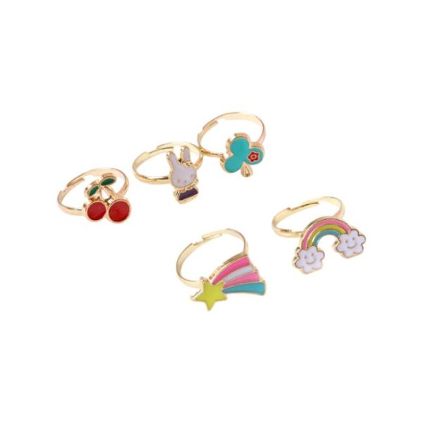 Boîte fleur 5 bagues motifs féériques – Image 2