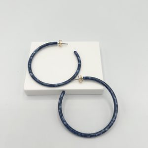 Créoles en résine L – Bleu LES CLEIAS