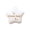 Étoile en céramique blanche et dorée "Joyeux noël"