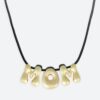 COLLIER 3 LETTRES MUM- PLAQUÉ OR  Cordon Noir LA MOME BIJOU
