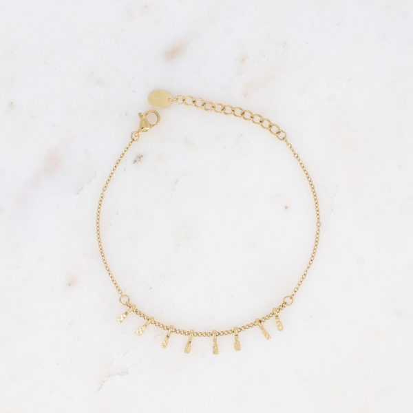 bracelet aux barres martelées BOHM en acier inoxydable