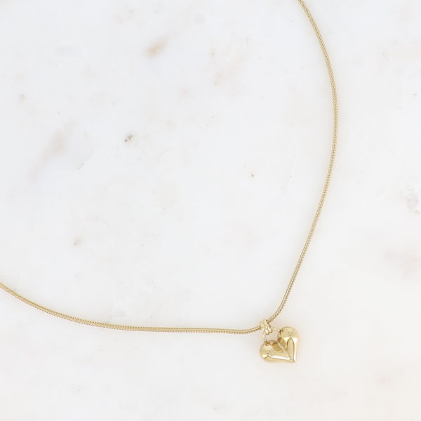 collier cœur relief BOHM en acier inoxydable