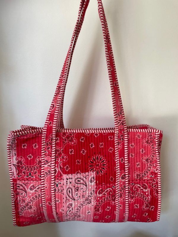 Sac matelassé Bandana rouge et corail Lilmoon