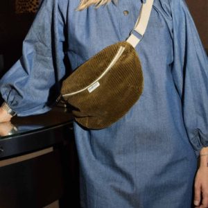 Banane velours olive GABRIELLE PARIS