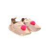Chaussons enfants 6-12 mois doré pompon rose fluo