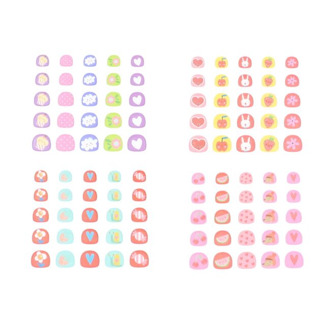 Set 8 planches de stickers pour ongles enfant