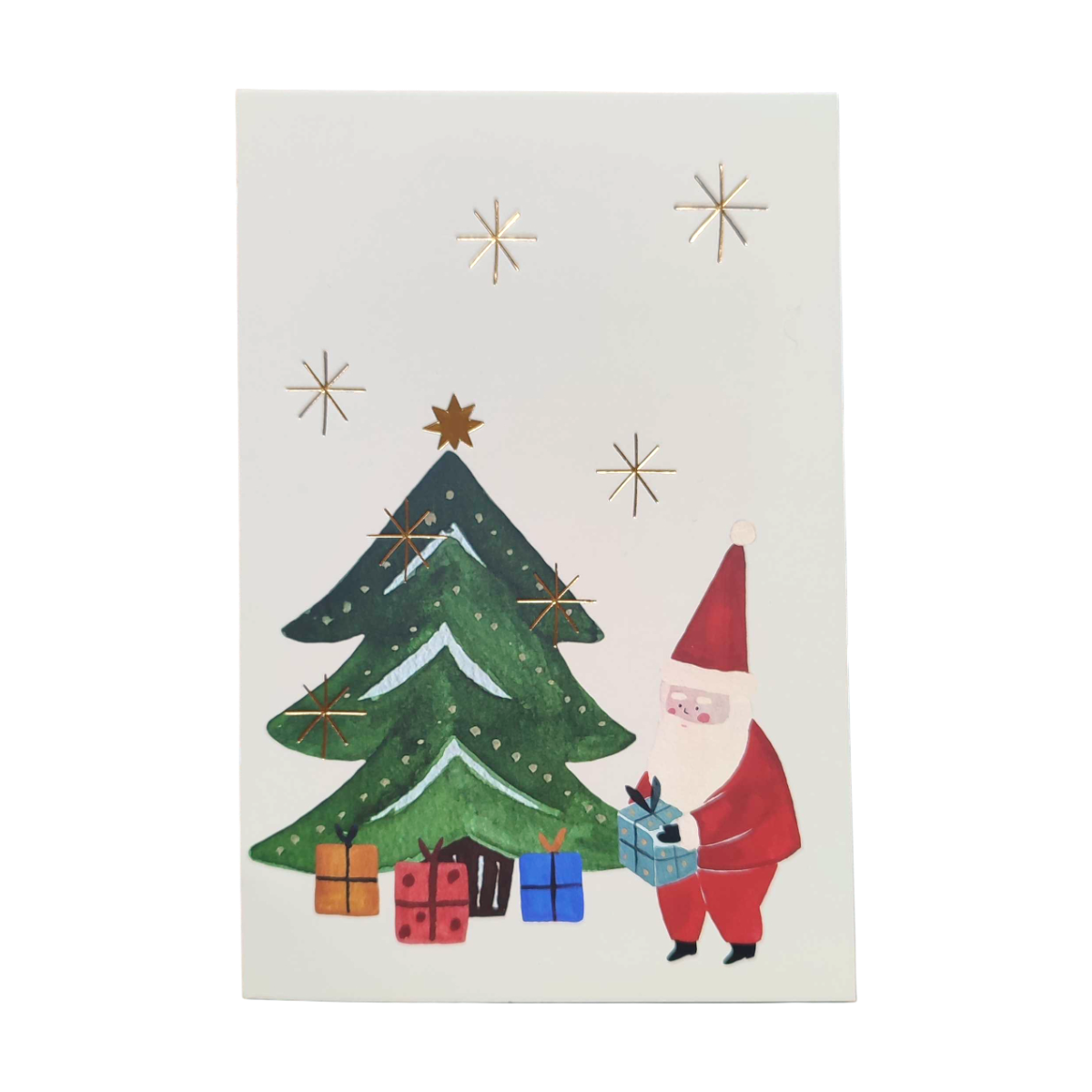 Carte papa noël et sapin