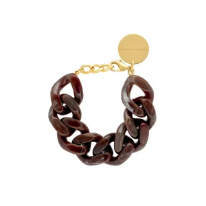 Flat Chain Bracelet dark brown marble VANESSA BARONI