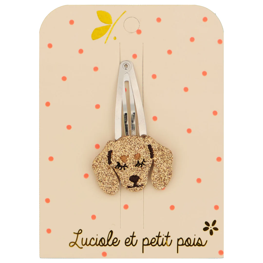 Barrette chien marron LUCIOLE ET PETIT POIS