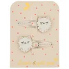 Barrette duo chat blanc LUCIOLE ET PETIT POIS