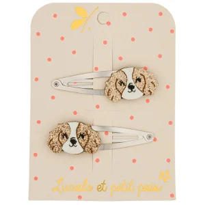 Barrette duo chien LUCIOLE ET PETIT POIS