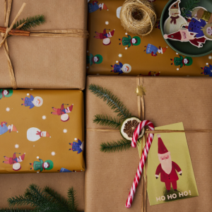 Carte papa noël doré