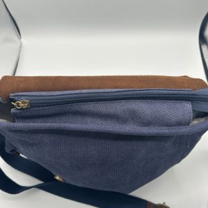 Alternative view of Sac bleu marine à bandoulière CRAZY LOU