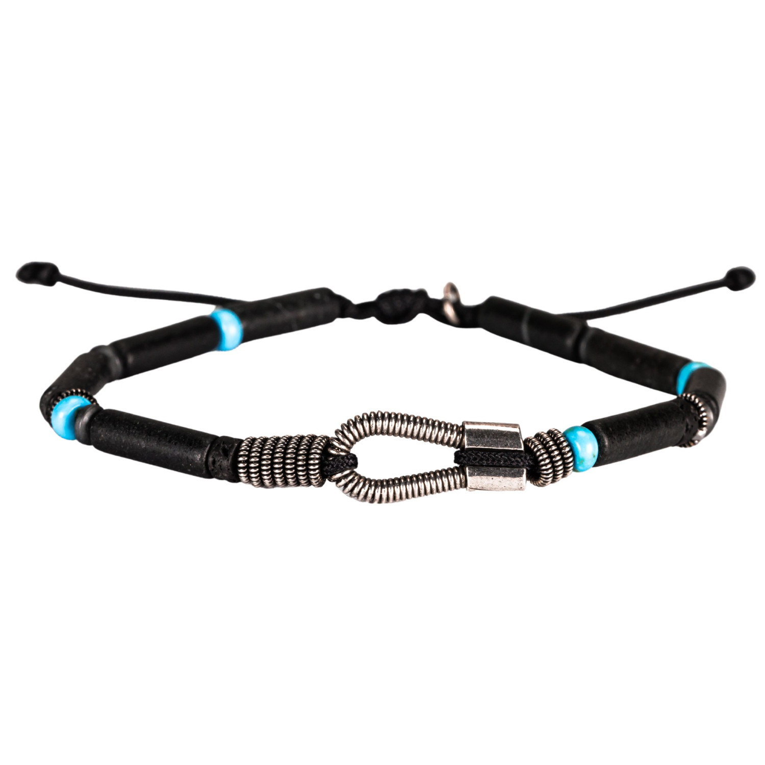 Bracelet "Just Me" en corde de basse et pierres tubes naturelles SING A SONG