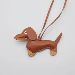 Porte-cléfs teckel marron clair