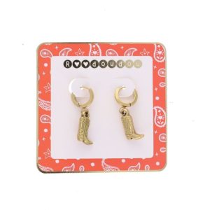 Boucles d'oreilles mini créoles bottes santiags - Rodéo Disco