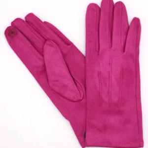 Gants unis rose fushia