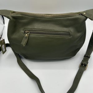 Alternative view of Sac cuir kaki à bandoulière CRAZY LOU