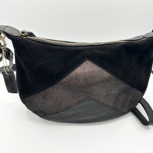 Sac cuir noir à bandoulière CRAZY LOU