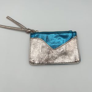 Porte-monnaie bleu irisé CRAZY LOU