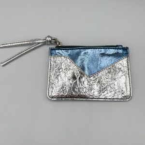 Porte-monnaie bleu clair irisé CRAZY LOU