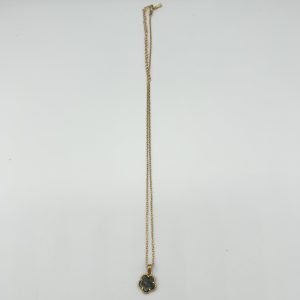 Collier fleur doré et vert