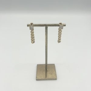 Boucles d'oreilles pendantes chaines torsadées