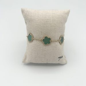 Bracelet fleurs vertes