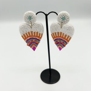 Boucles d'oreilles coeur perles de rocaille