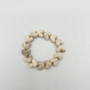 Bracelet élastique coeur blanc mabre
